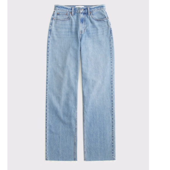 Abercrombie The Loose High Rise Curve Love Jeans 25 0L Light Wash Baggy Wide Leg - Picture 3 of 16